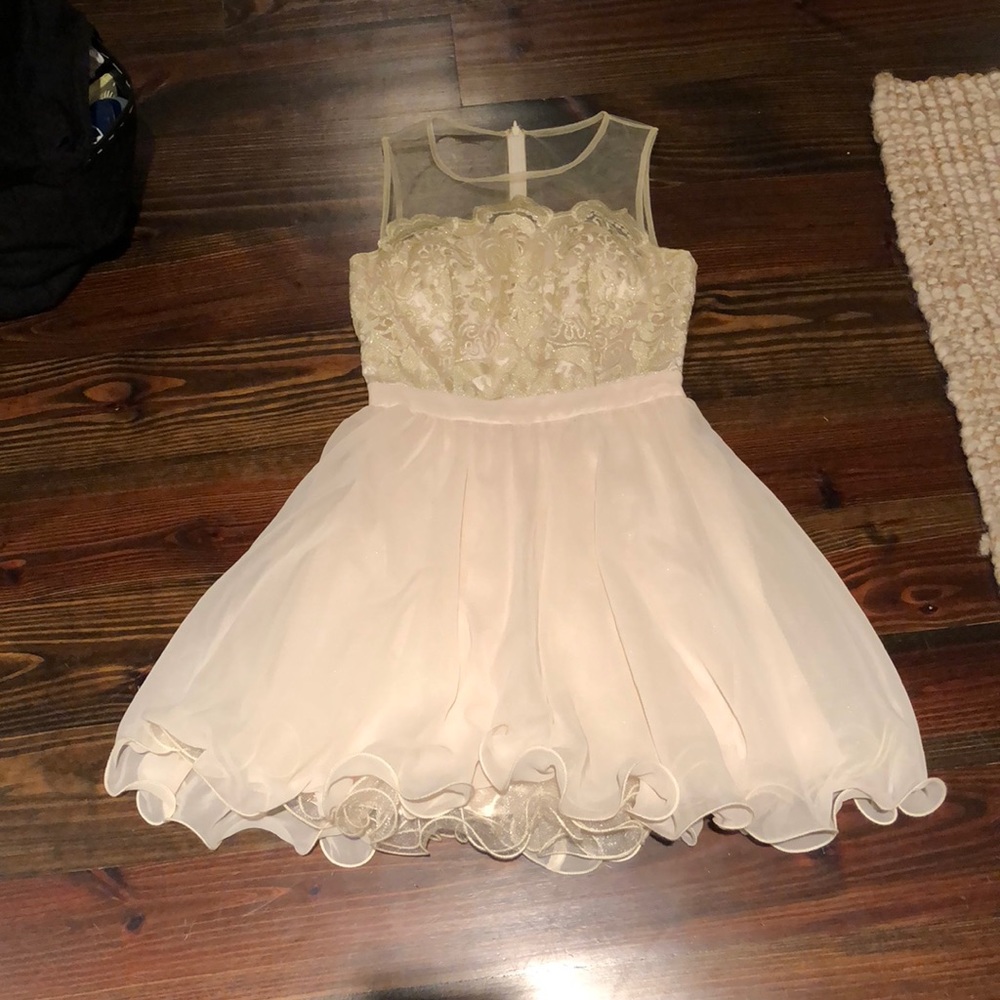 Gold mini dress